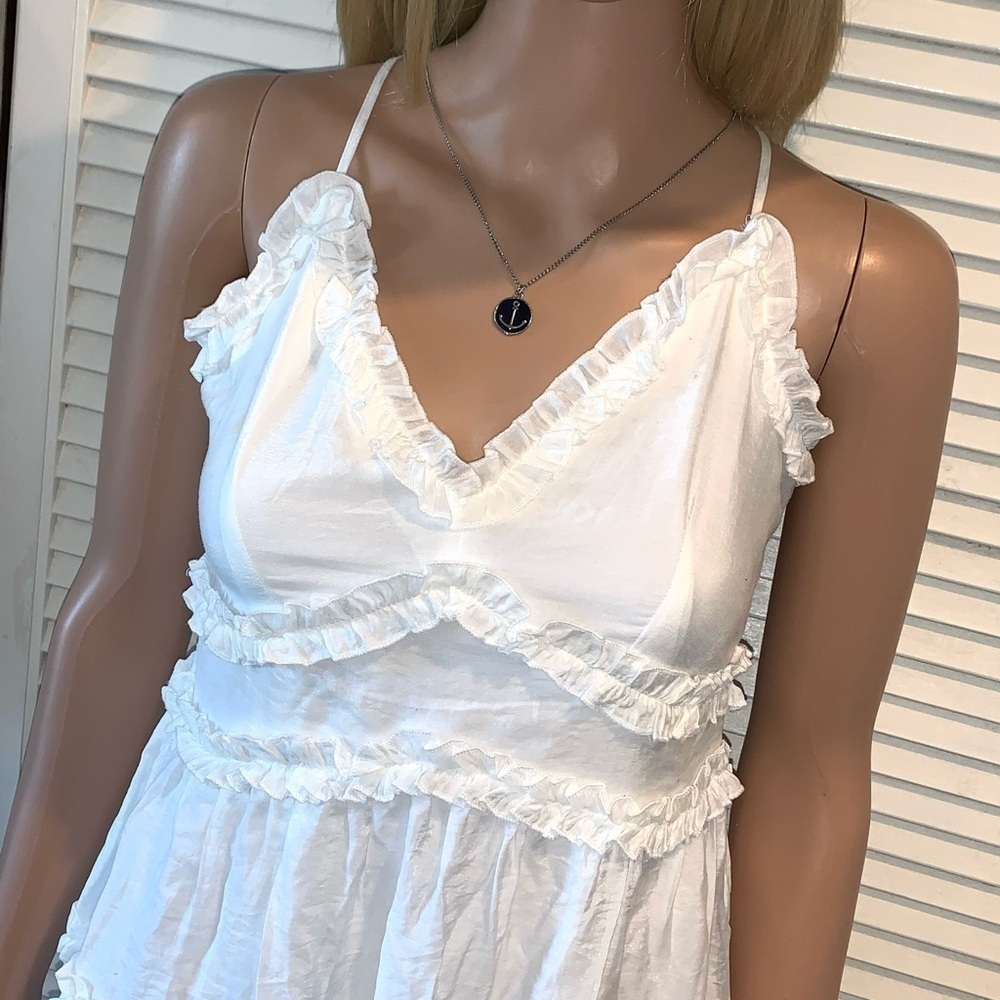 Miami Francesca mini white ruffle sun dress with adjustable straps Size Small - Picture 6 of 8